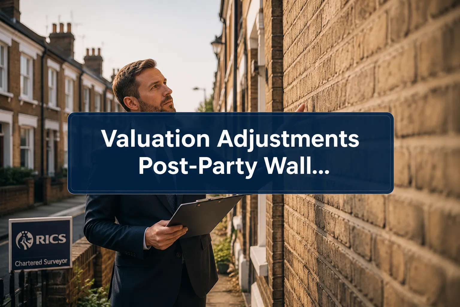 Professional () hero image with 'Valuation Adjustments Post-Party Wall…' (≤42 chars) in crisp white on a deep navy