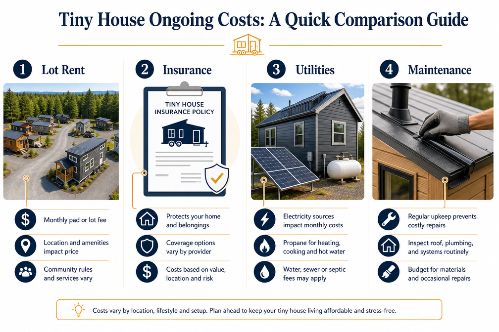 Monthly carrying cost breakdown for a tiny house on a leased lot