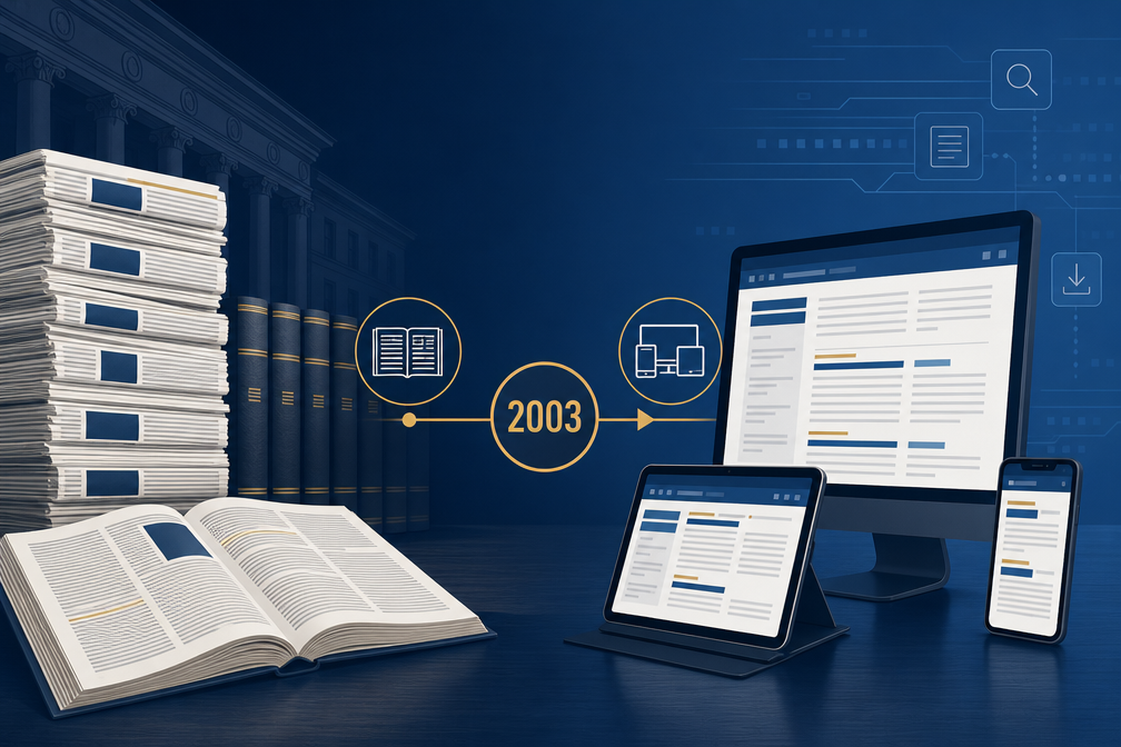 The 2003 shift from the printed gazette to the electronic Belgian Official Gazette