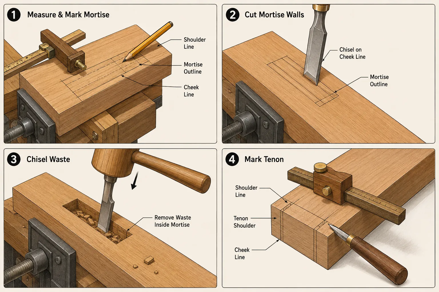 2. Laying Out the Mortise