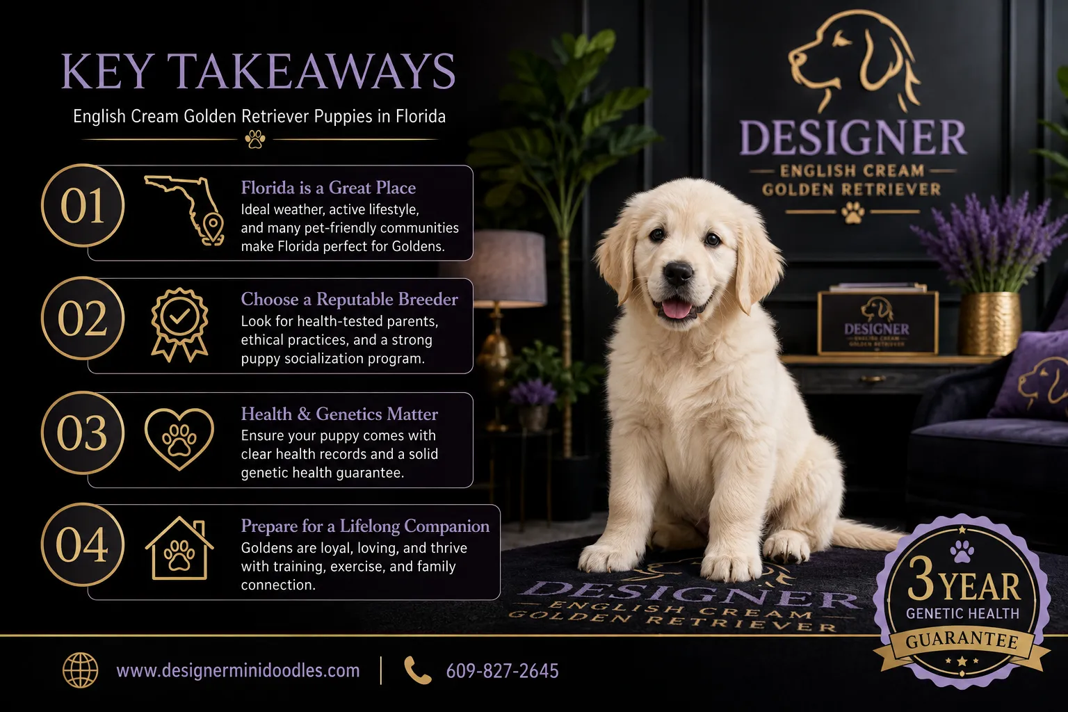 english cream golden retriever puppies in Florida