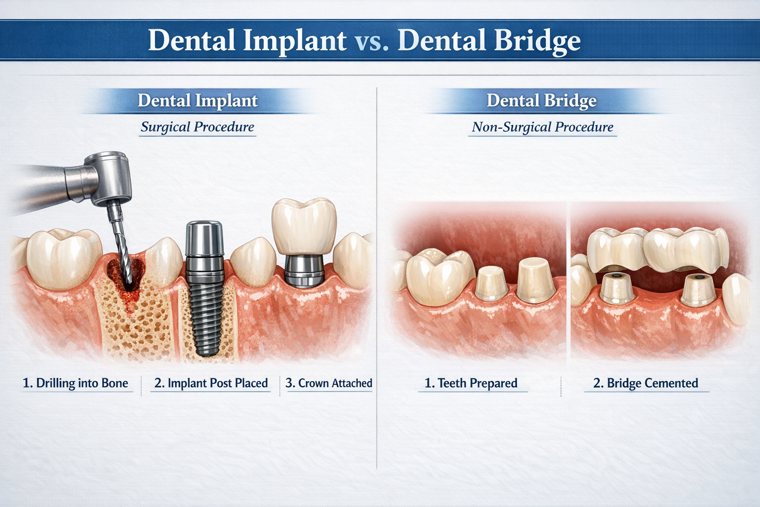 Dental implant vs bridge: which is better and why?