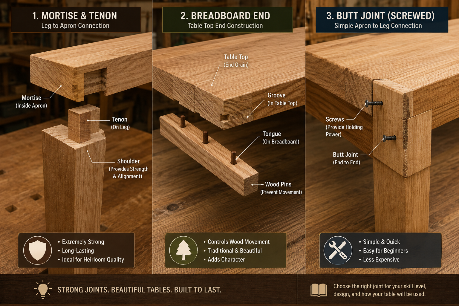 Key Joinery Techniques for Dining Tables