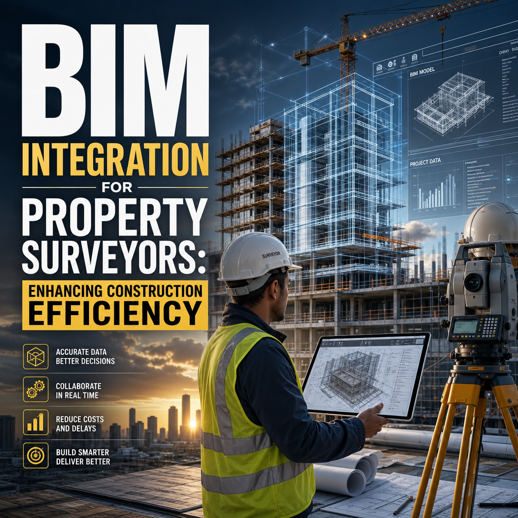 Professional landscape hero image () with : "BIM Integration for Property Surveyors: Enhancing Construction Efficiency".