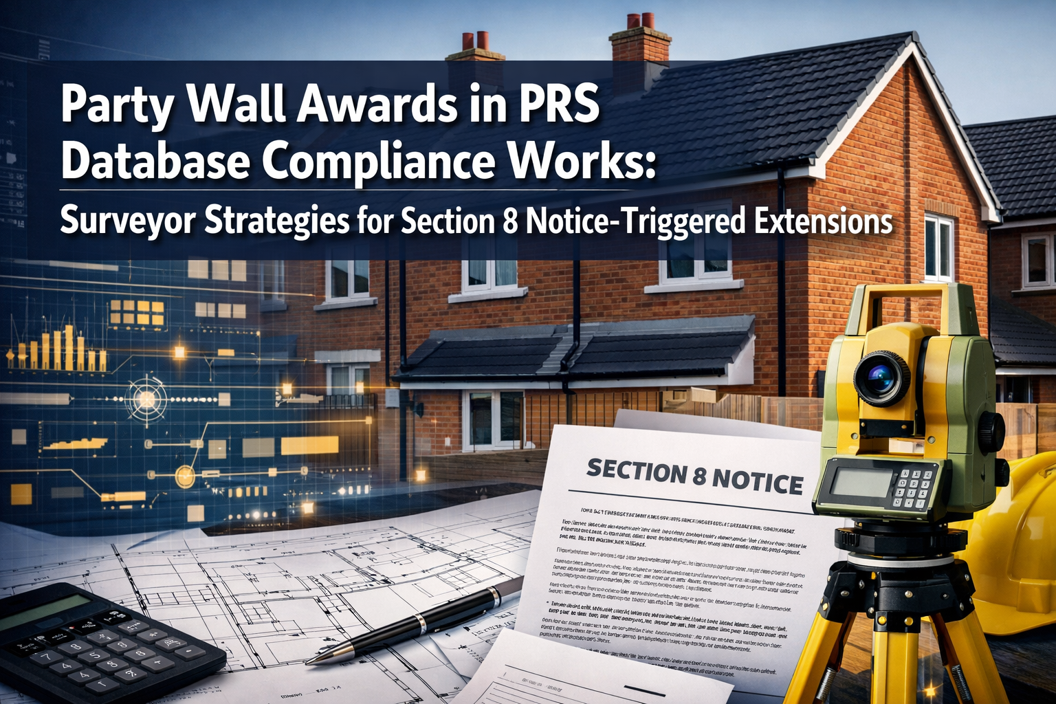 Professional () hero image featuring 'Party Wall Awards in PRS Database Compliance Works: Surveyor Strategies for Section 8