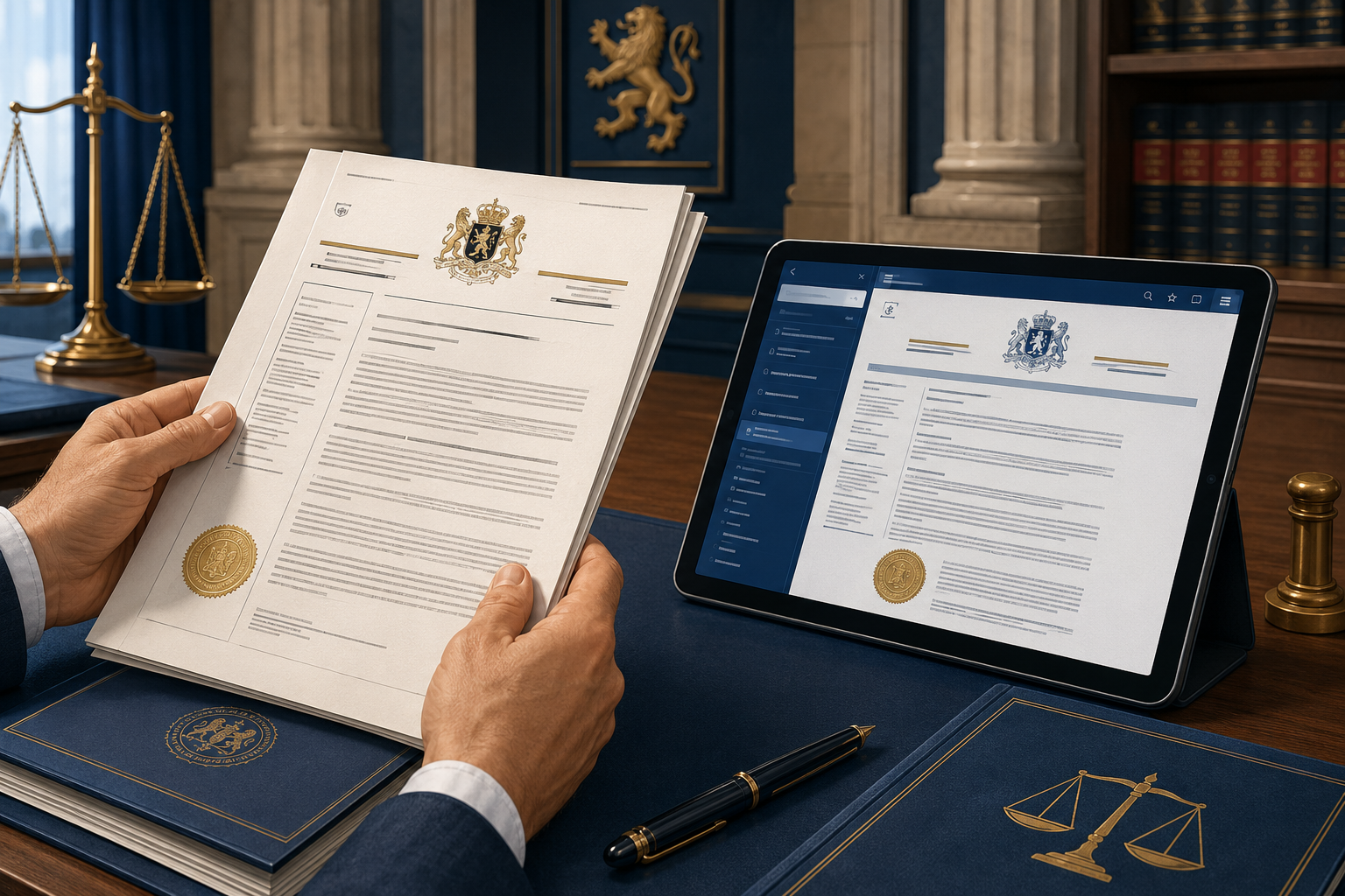 Gedrukte en digitale statuten naast elkaar