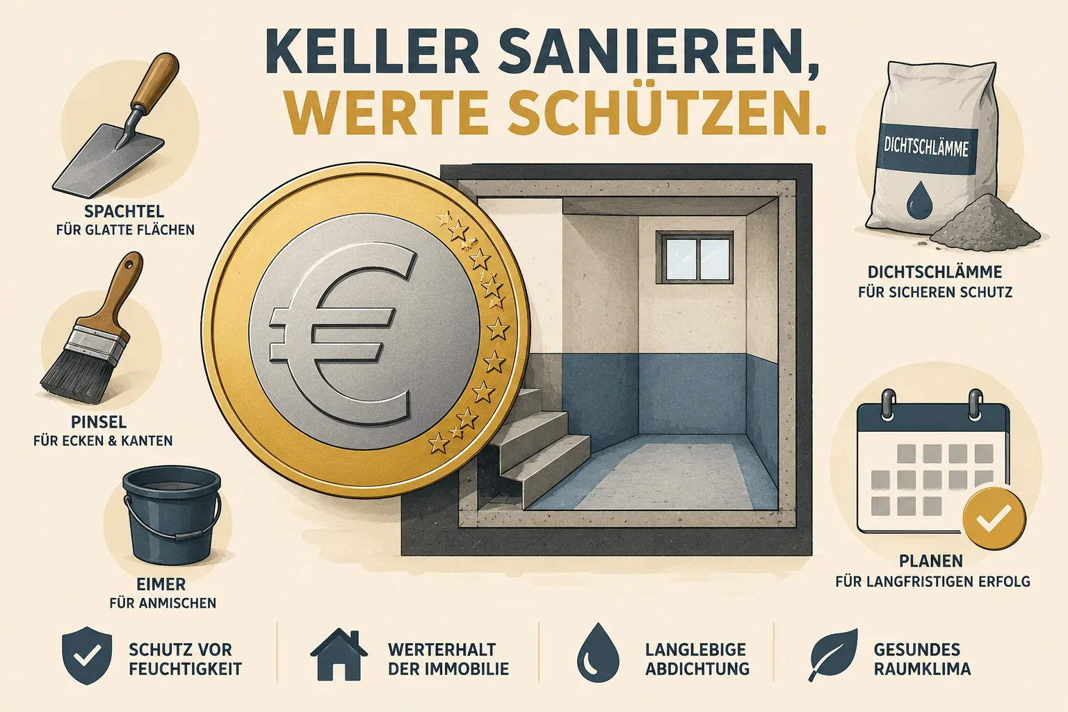 Kellerinnenabdichtung auf Beton vs. Ziegelmauerwerk: Was ist zu beachten?