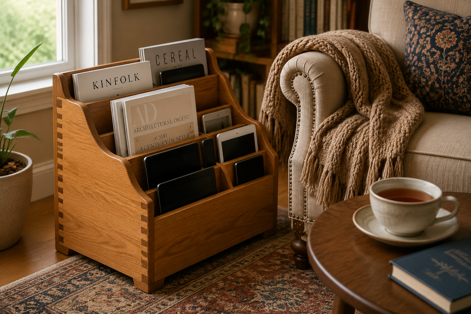Elevating Living Spaces with Freestanding Custom Wooden Magazine Racks