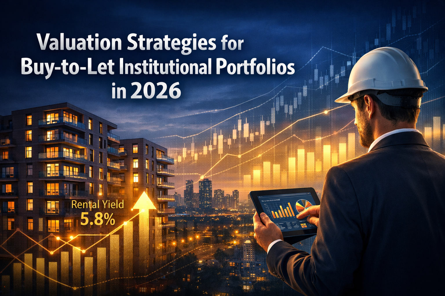 Professional () hero image featuring 'Valuation Strategies for Buy-to-Let Institutional Portfolios in 2026' in extra large