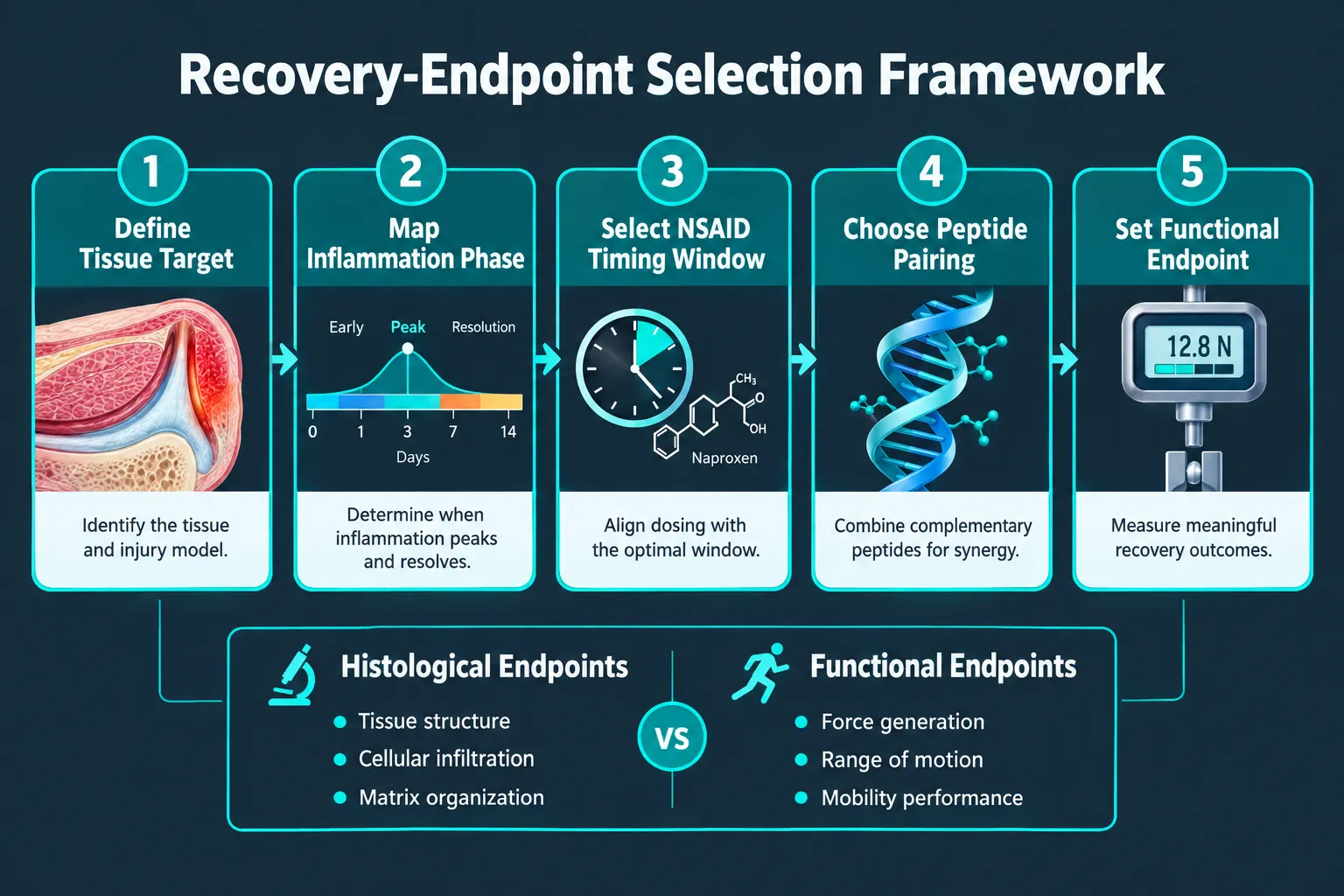 Recovery-Endpoint Selection for COX-Inhibited Tissue-Repair Experiments