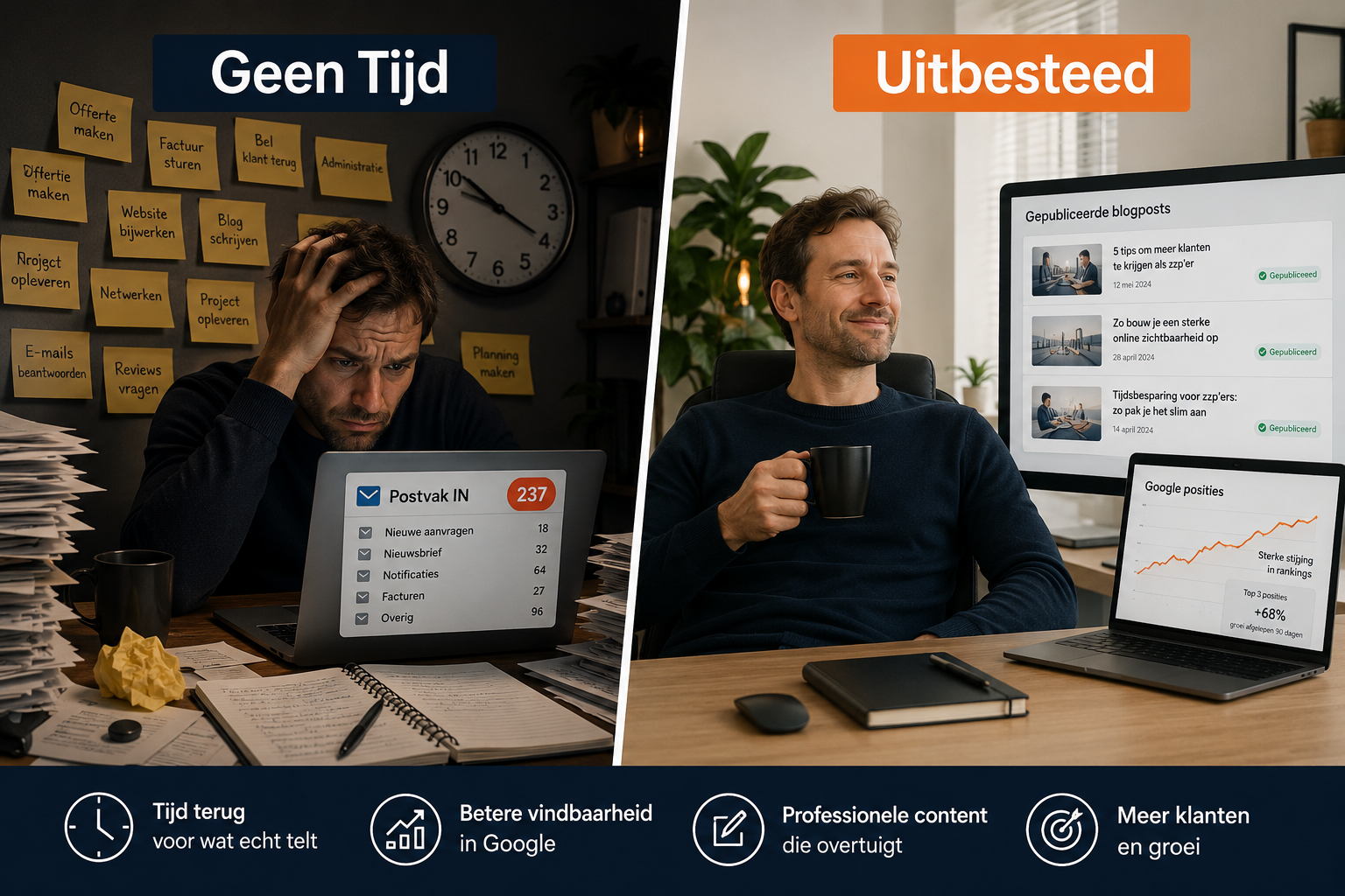 Geen tijd versus uitbesteden