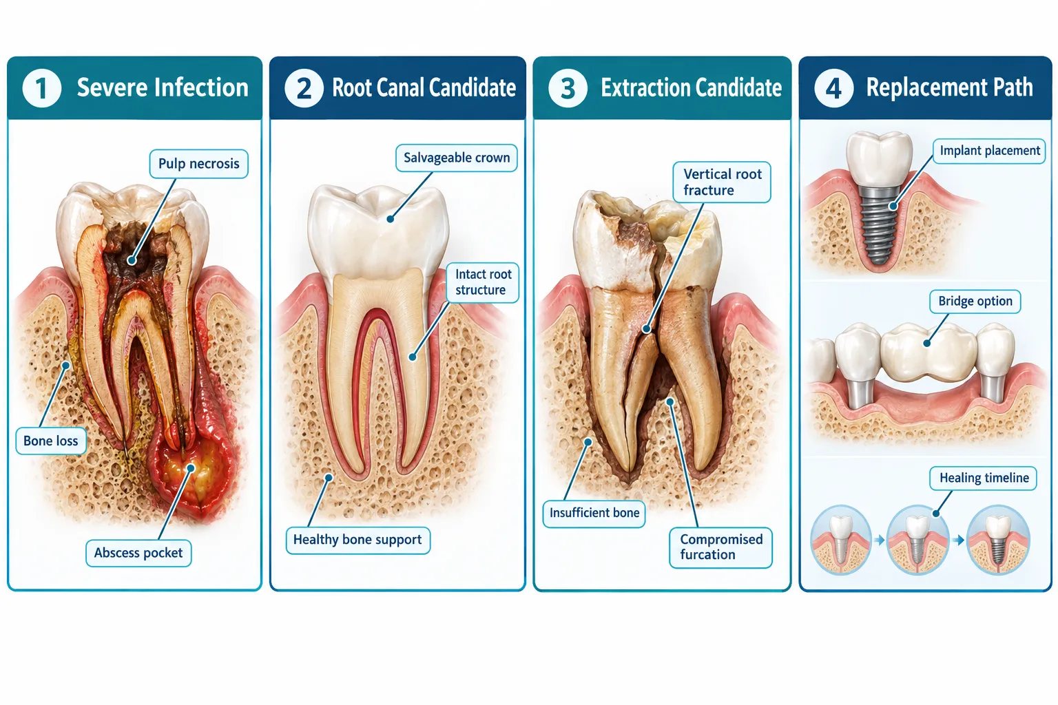 Root Canal vs. Extraction: How to Decide When a Tooth Is Failing 2 What "Tooth Failure" Actually Means