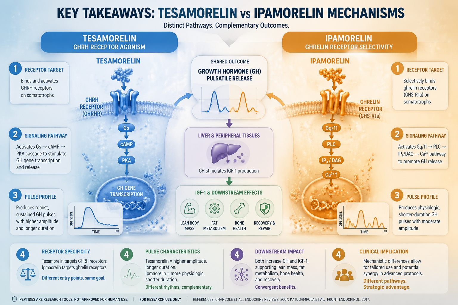 Receptor-Level Differences That Define the Tesamorelin and Ipamorelin Mechanism