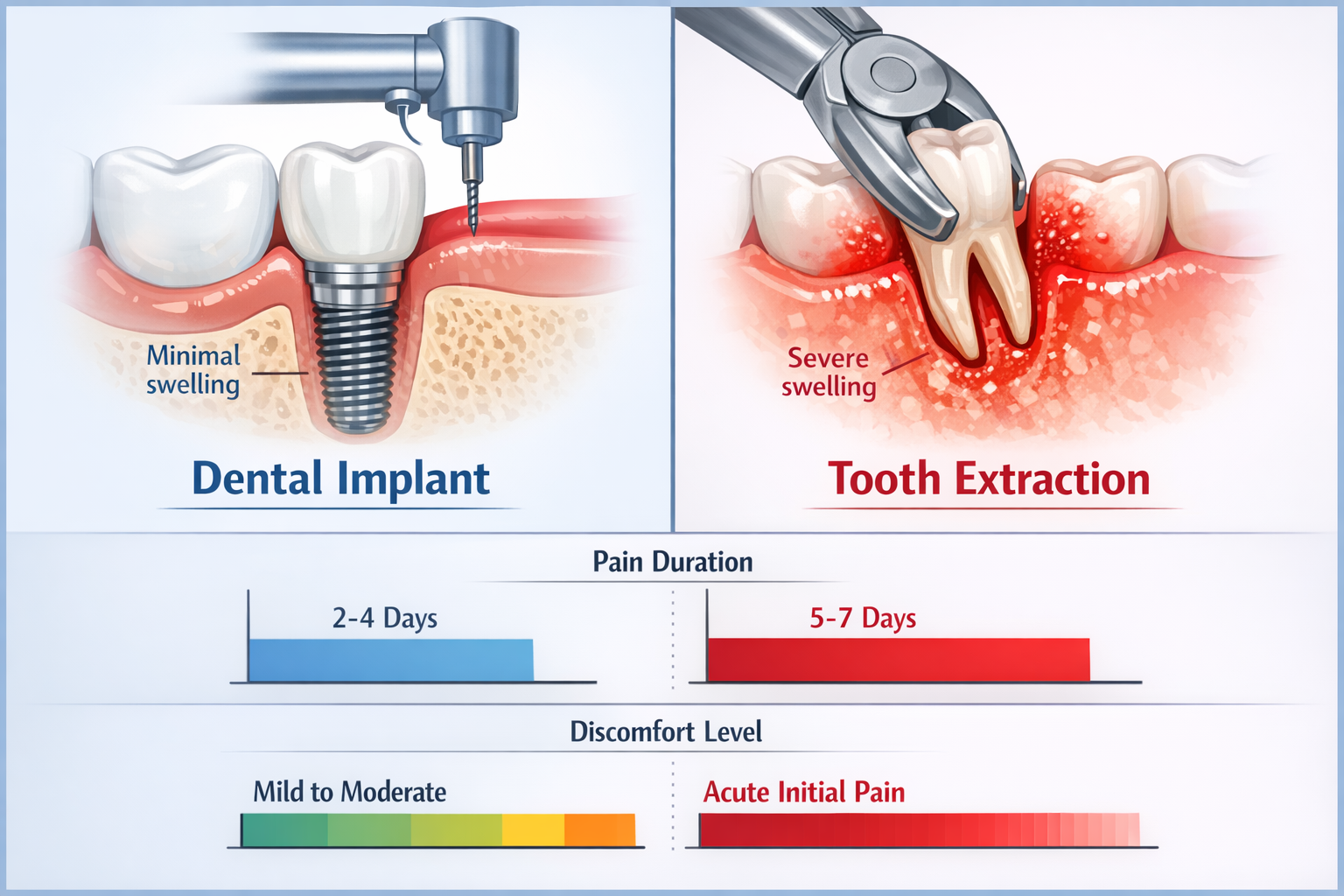 Dental Implant Pain vs. Tooth Extraction