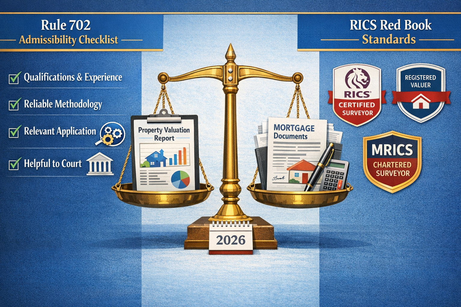 () detailed infographic showing the fundamental requirements for expert witness credibility in mortgage disputes.
