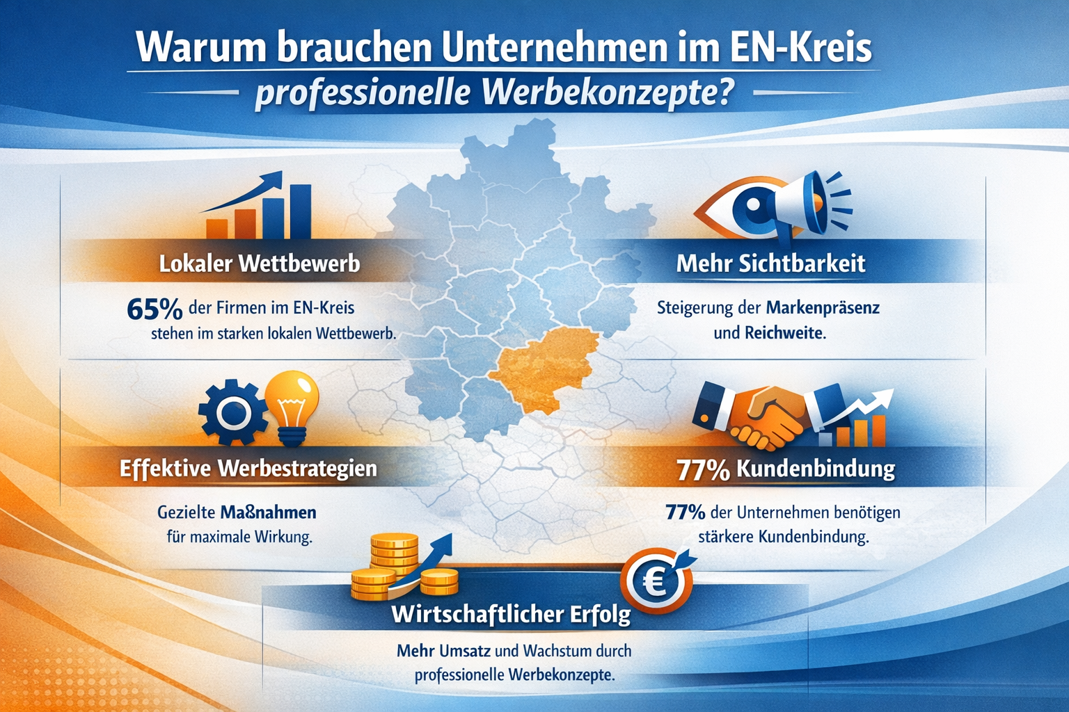 Professional infographic for article "Werbetechnik Konzepte EN-Kreis: Der komplette Guide für professionelle Werbelösungen 2026", section: "