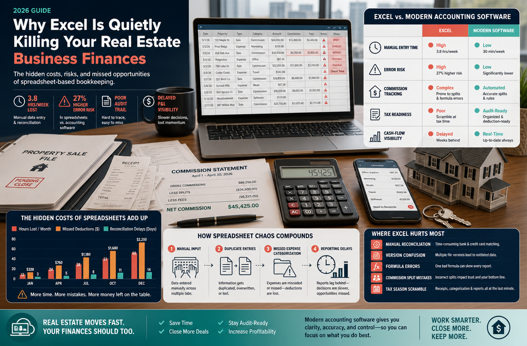 Professional infographic for article "Best Accounting Software for Real Estate Agents: Ditch Excel (2026 Guide)", section:
