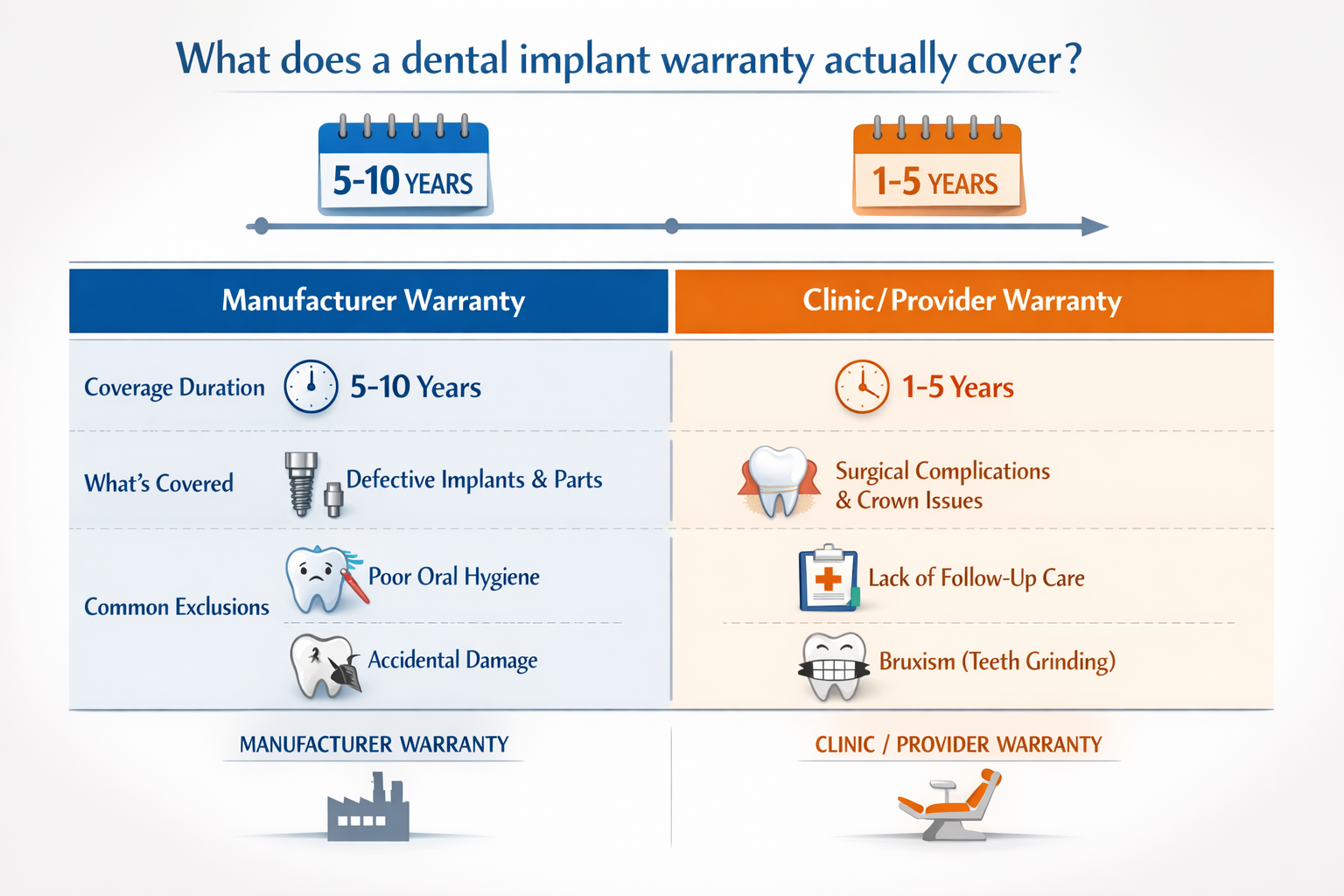 What does a dental implant warranty actually cover
