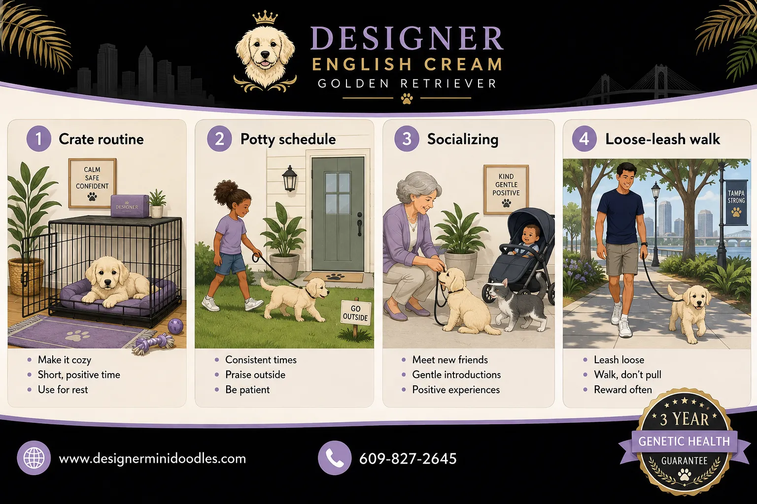 English Cream Golden Retriever Puppy Care and Training Tips