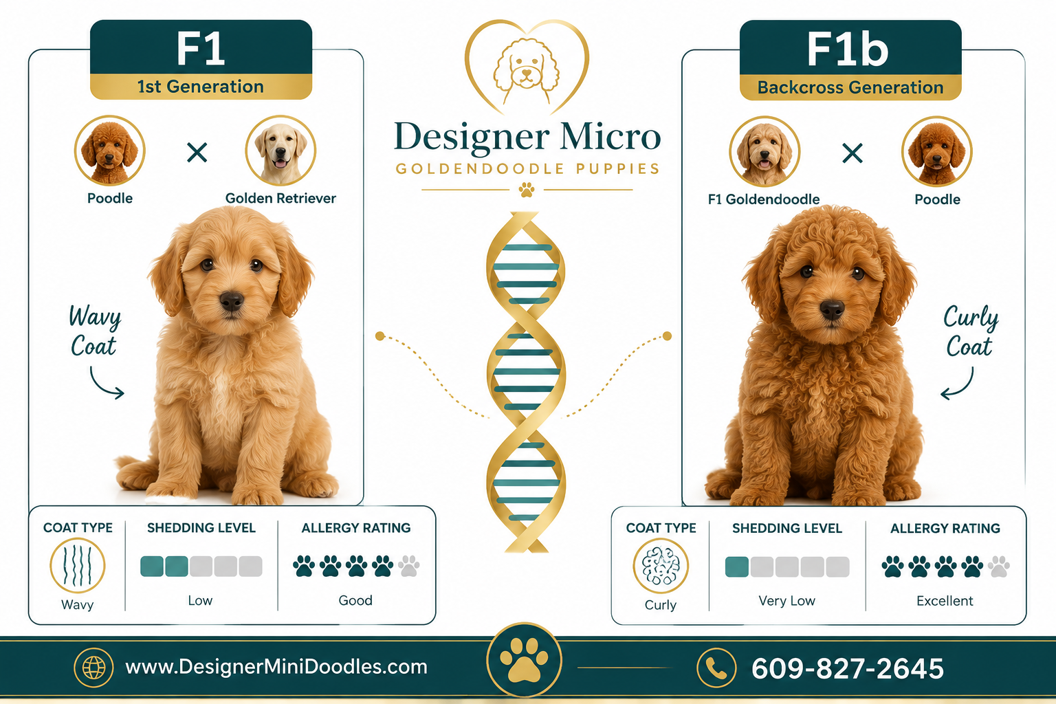 What's the Difference Between F1 and F1b Micro Goldendoodle Generations?