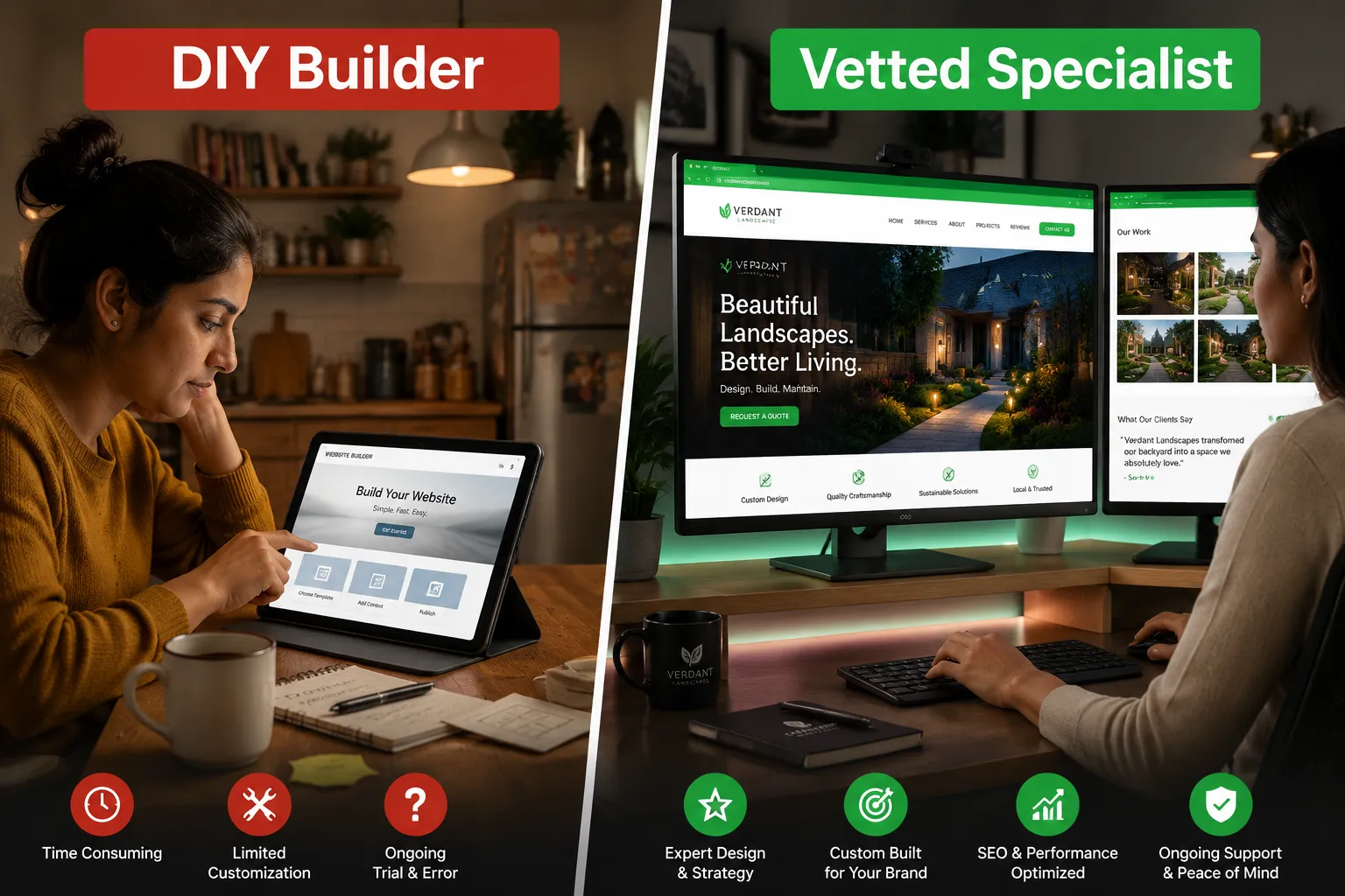 DIY website builder versus specialist website build