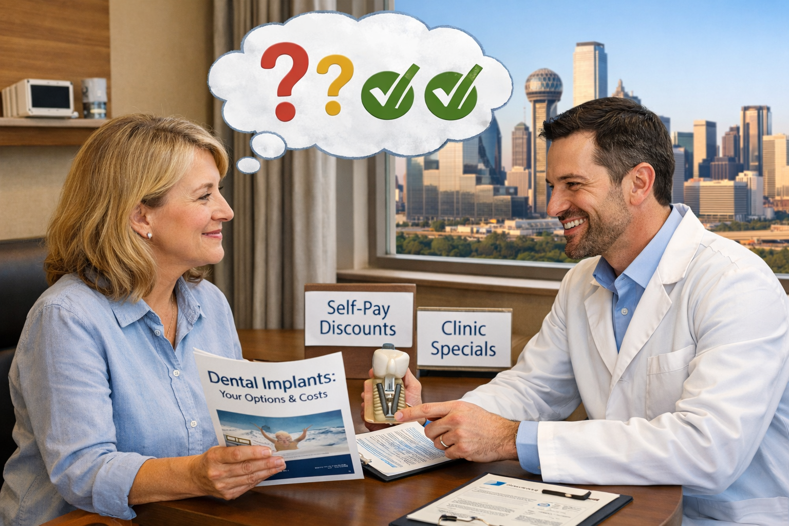 Detailed () image focusing on the importance of an informed decision-making process for dental implants without insurance in