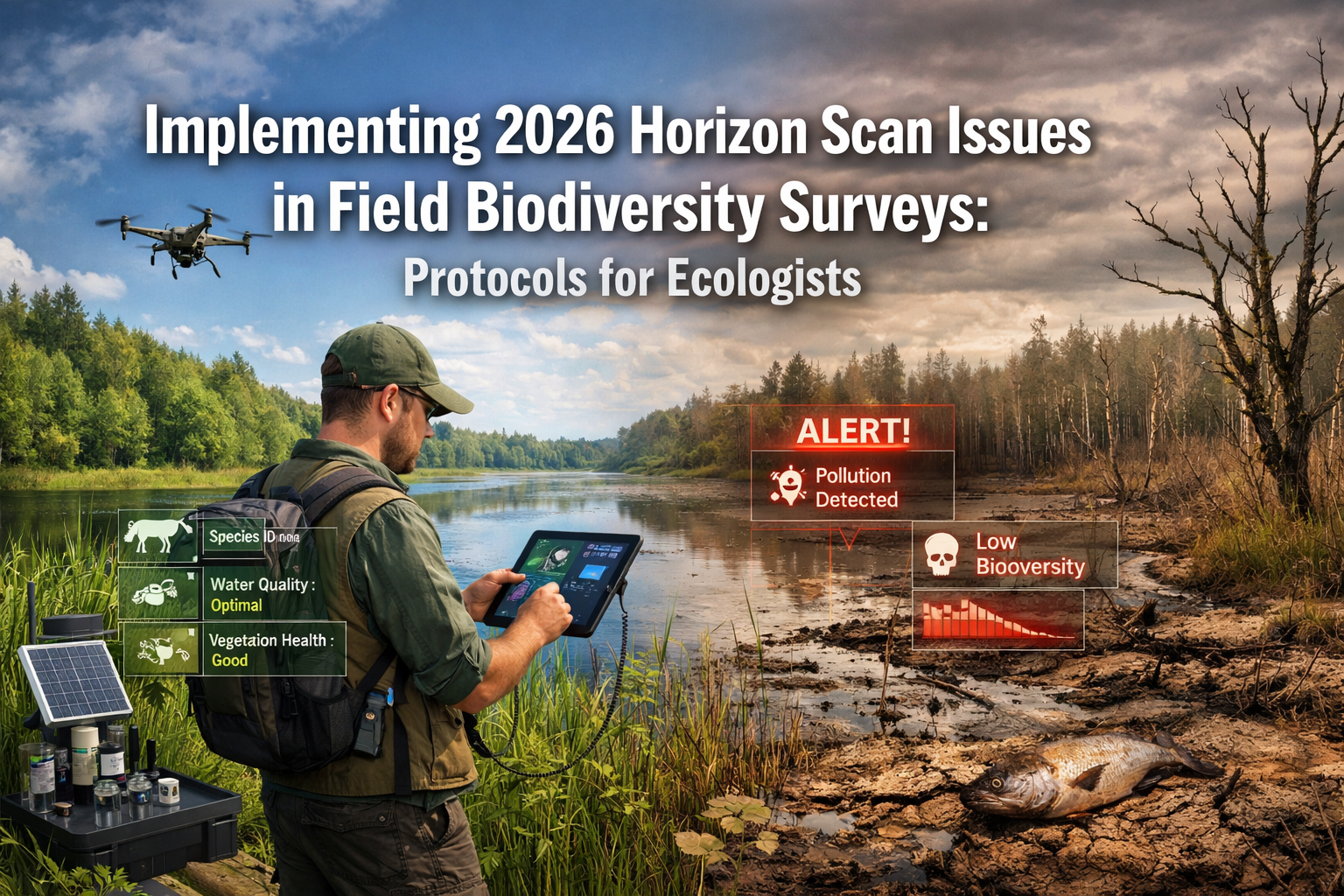 Professional () hero image featuring 'Implementing 2026 Horizon Scan Issues in Field Biodiversity Surveys: Protocols for