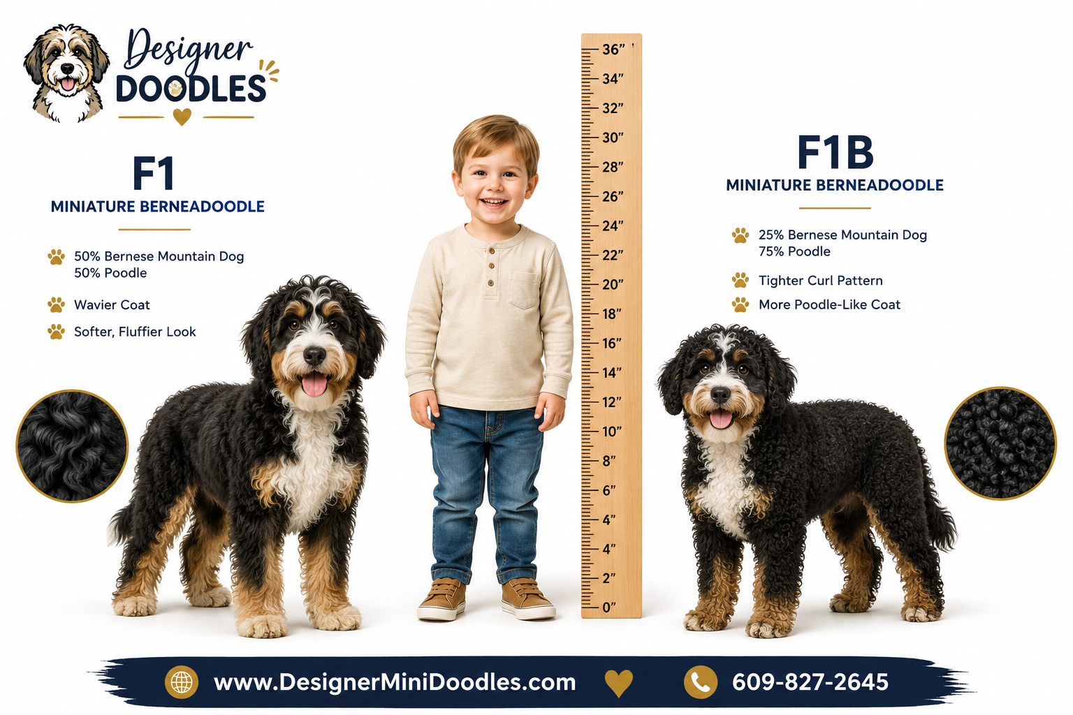 How to Choose Between F1 and F1B Mini Bernedoodle Generations