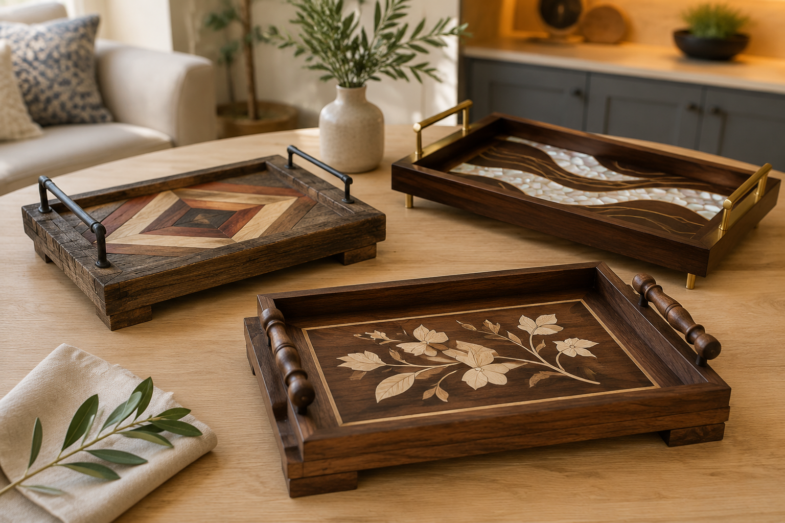 Constructing Wooden Serving Trays: Elevated Designs with Handles and Decorative Inlays