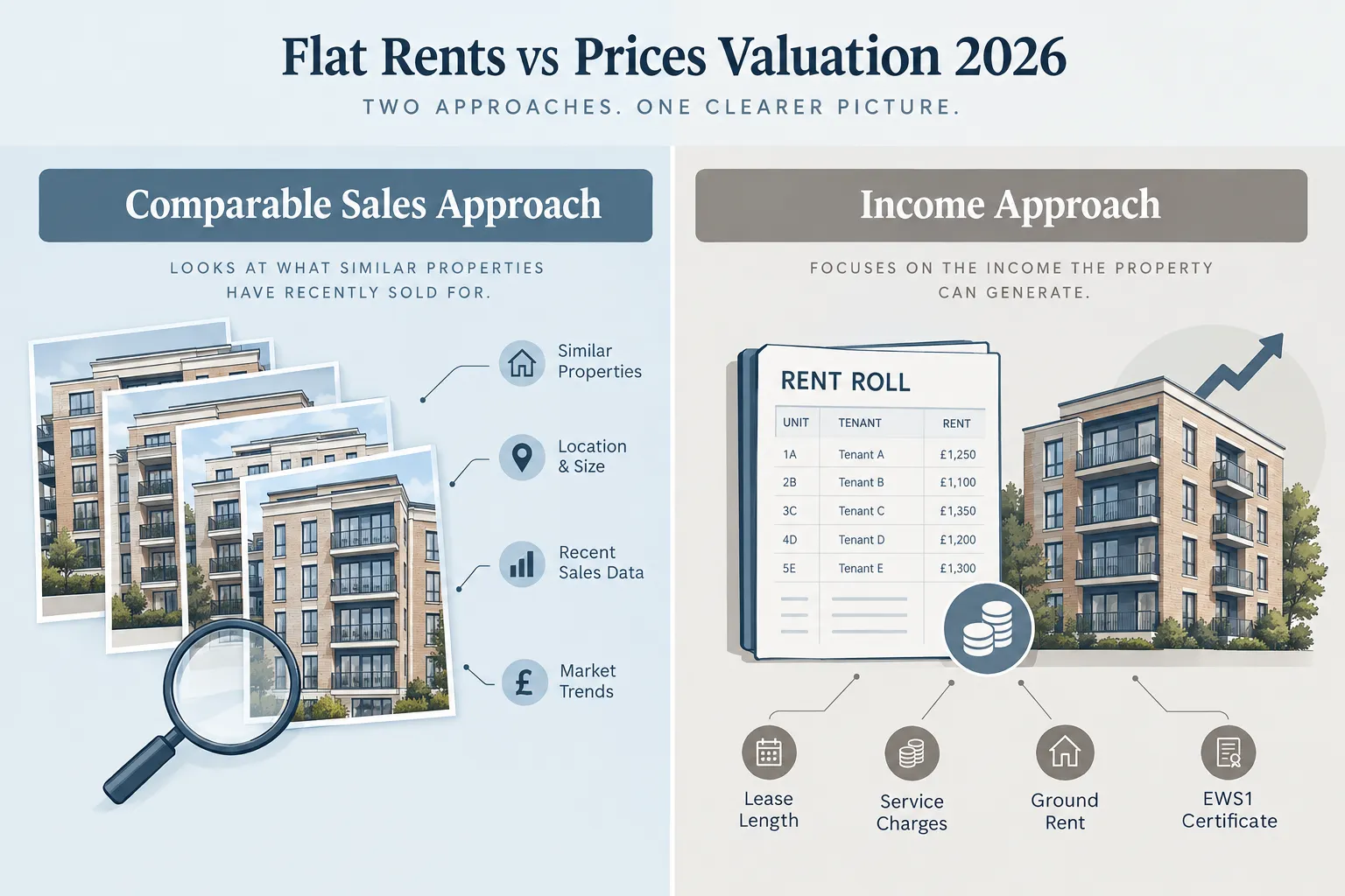 Flat Rents vs Prices Valuation 2026: Income Approach or Comparable Sales?