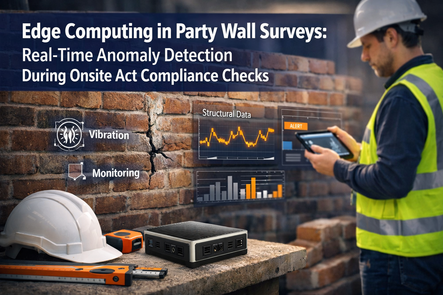 Professional () hero image with 'Edge Computing in Party Wall Surveys: Real-Time Anomaly Detection During Onsite Act