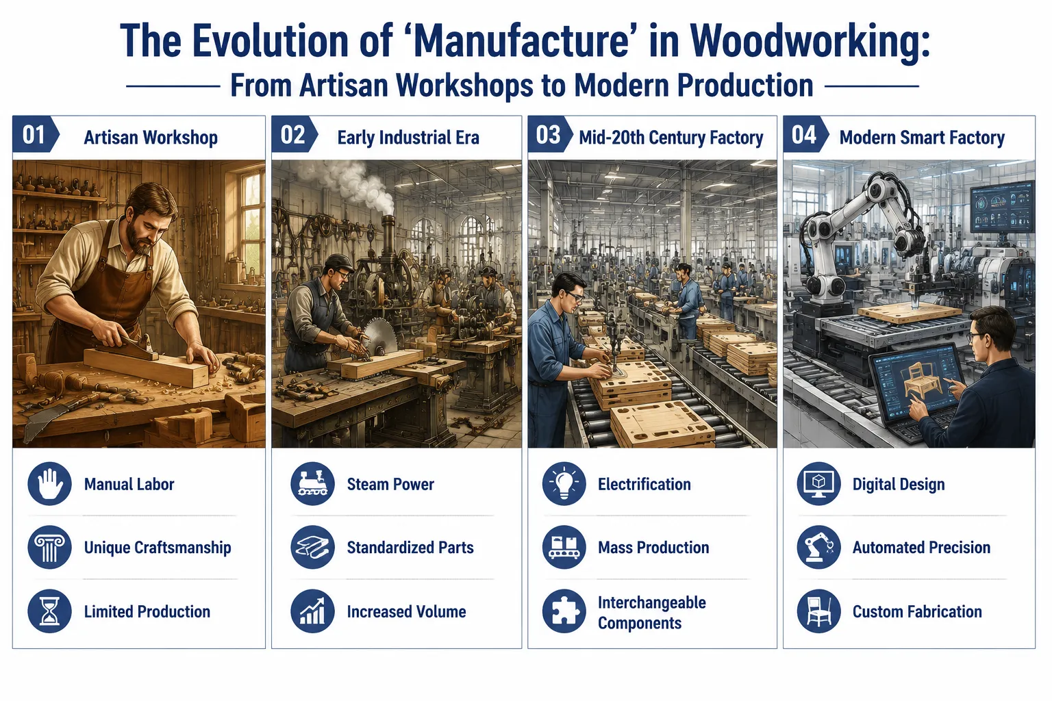 From Handcraft to Early Mechanization: The Artisan Era