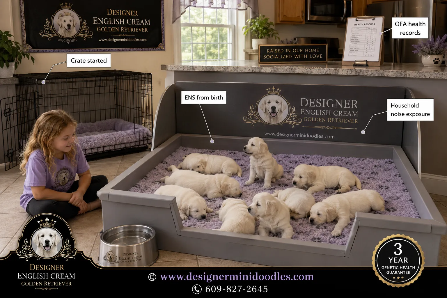 AKC english cream golden retrievers for sale