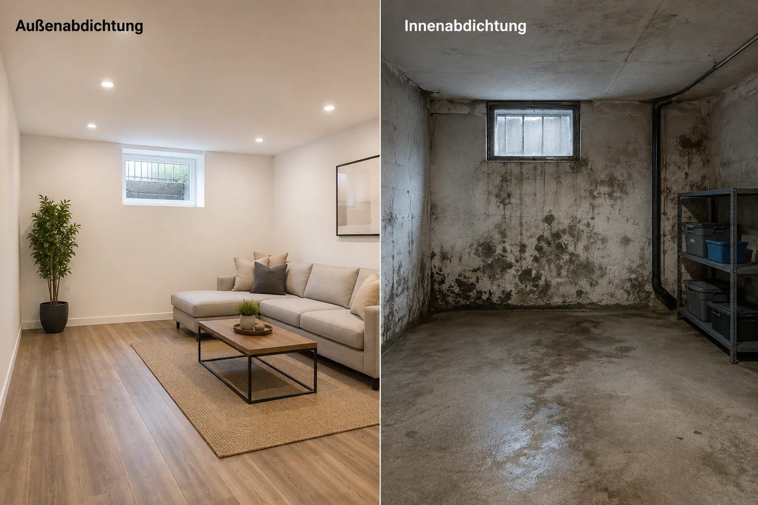 Kelleraußenabdichtung vs. Innenabdichtung: Was ist besser?