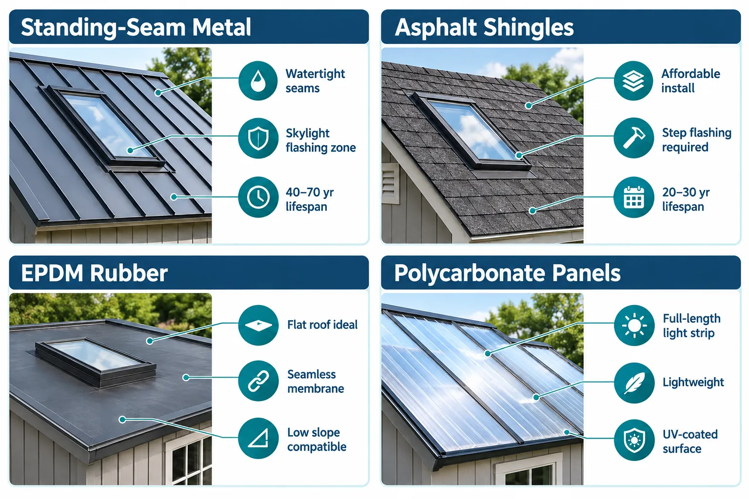 What Is the Best Roofing Material for a Shed with Skylights
