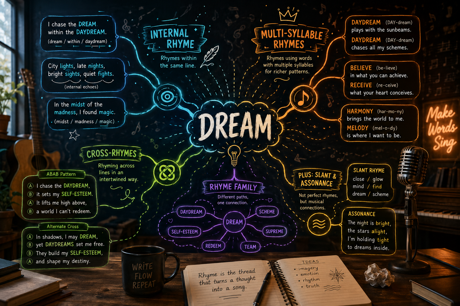 What are some one-syllable words that rhyme with dream?
