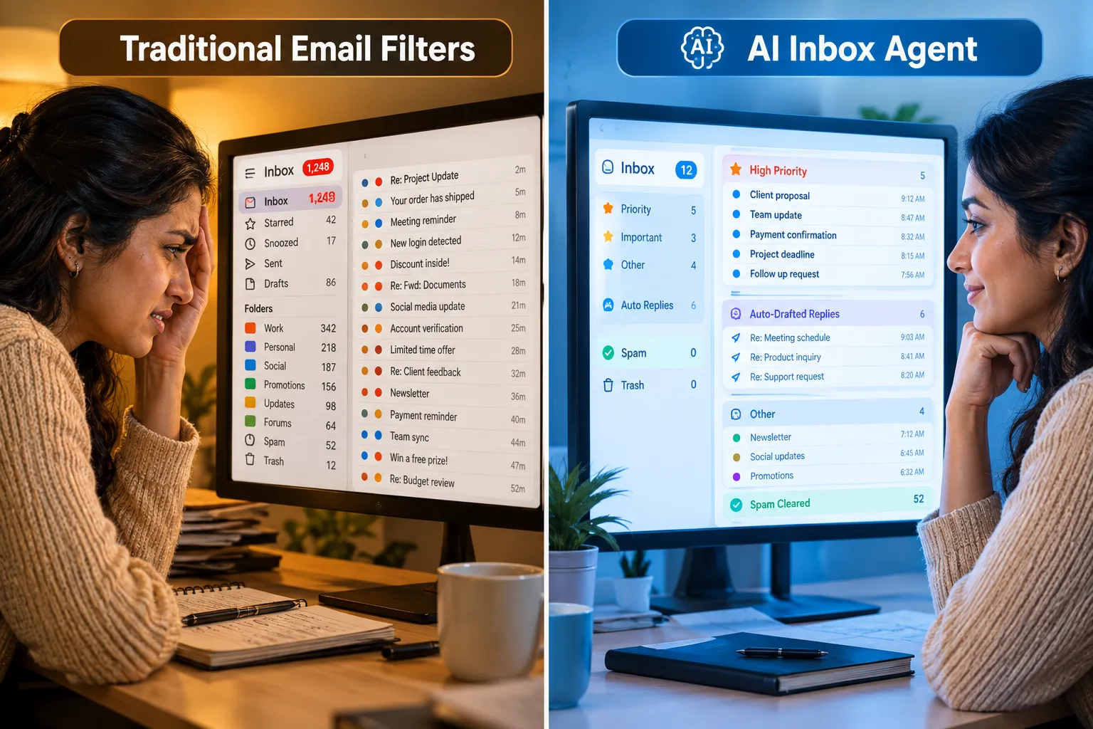 AI Agent For Inbox Management AI Inbox Management vs. Traditional Email Filters