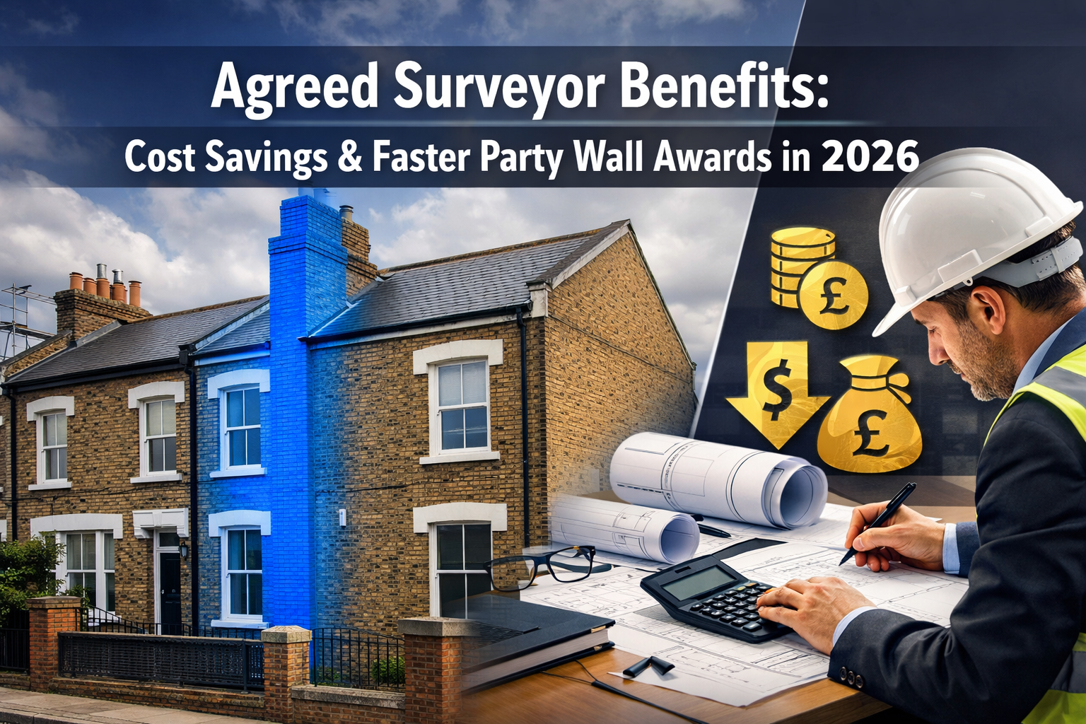 Professional () hero image featuring 'Agreed Surveyor Benefits: Cost Savings & Faster Party Wall Awards in 2026' in extra