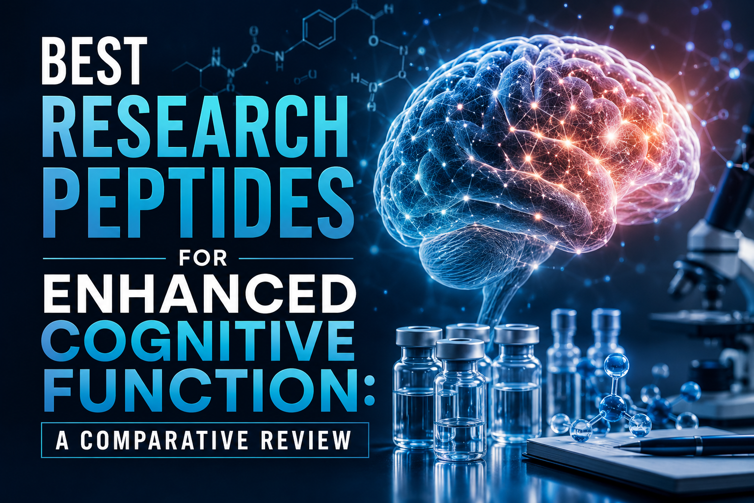 Professional landscape hero image () with : "Best Research Peptides for Enhanced Cognitive Function: A Comparative Review".