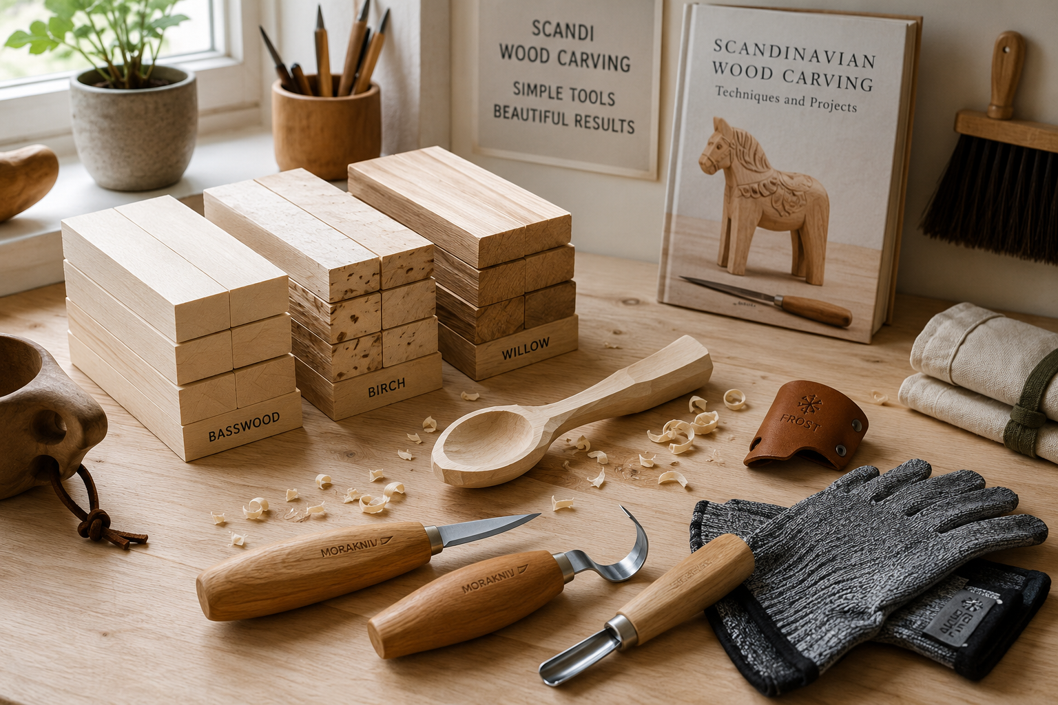 Detailed () image featuring a well-organized workbench bathed in soft, natural light, highlighting the essential tools for