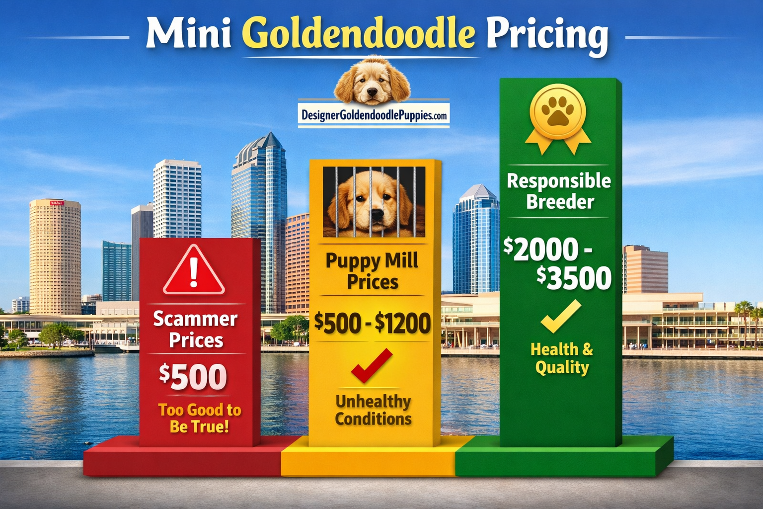 use keyphrases / topics as alt text do not use big paragraphs. Put logo of designergoldendoodlepuppies.com in images as possible where possi