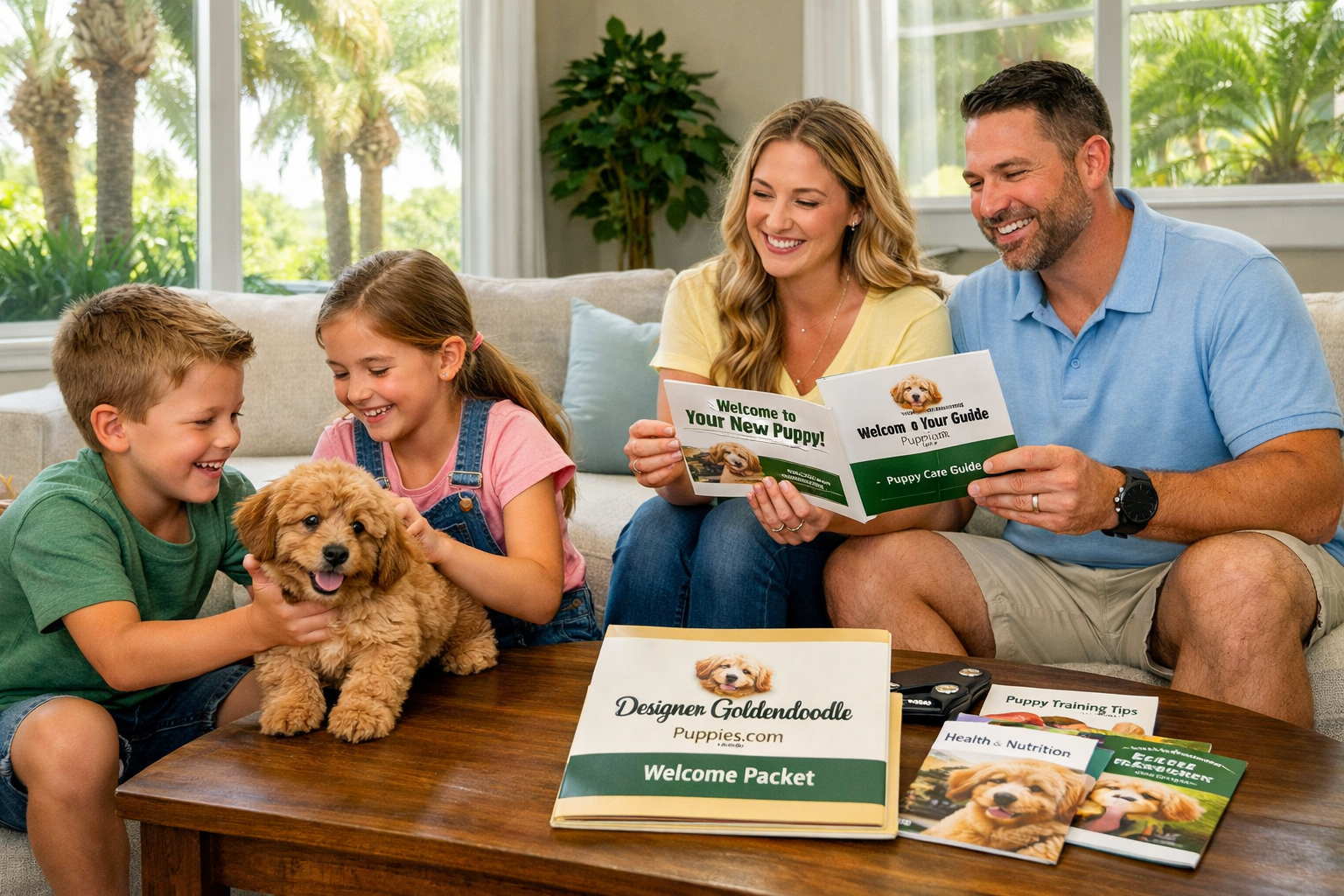 use keyphrases / topics as alt text do not use big paragraphs. Put logo of designergoldendoodlepuppies.com in images as possible where possi