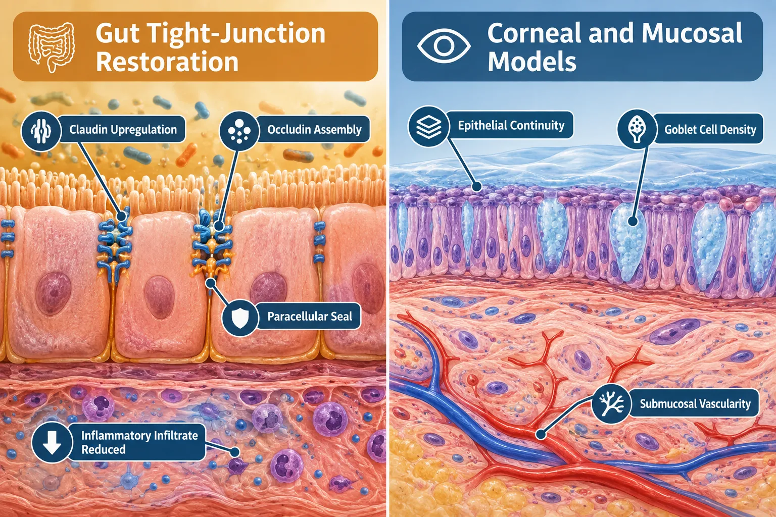 Barrier Repair: Gut, Cornea, and Mucosal Models