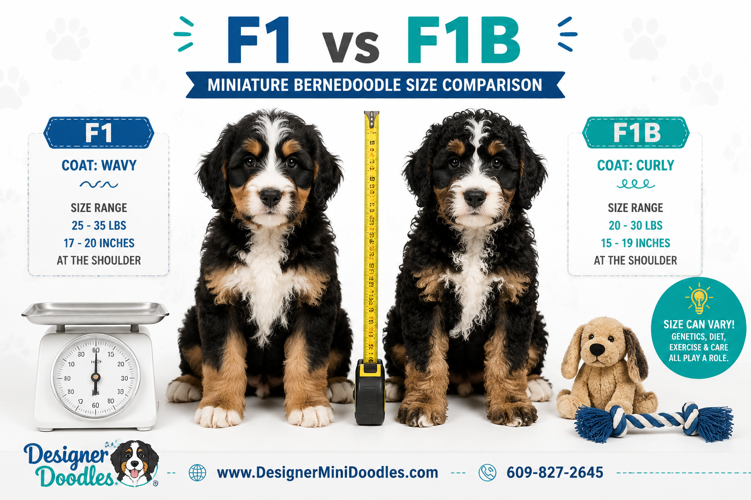 What's the Difference Between F1 and F1B Mini Bernedoodle Generations?