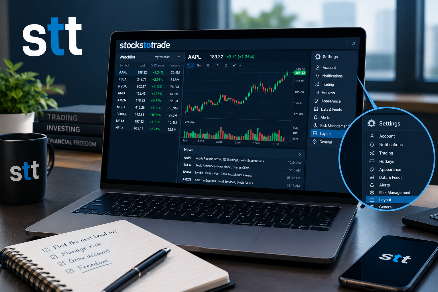 Top 5 StocksToTrade features