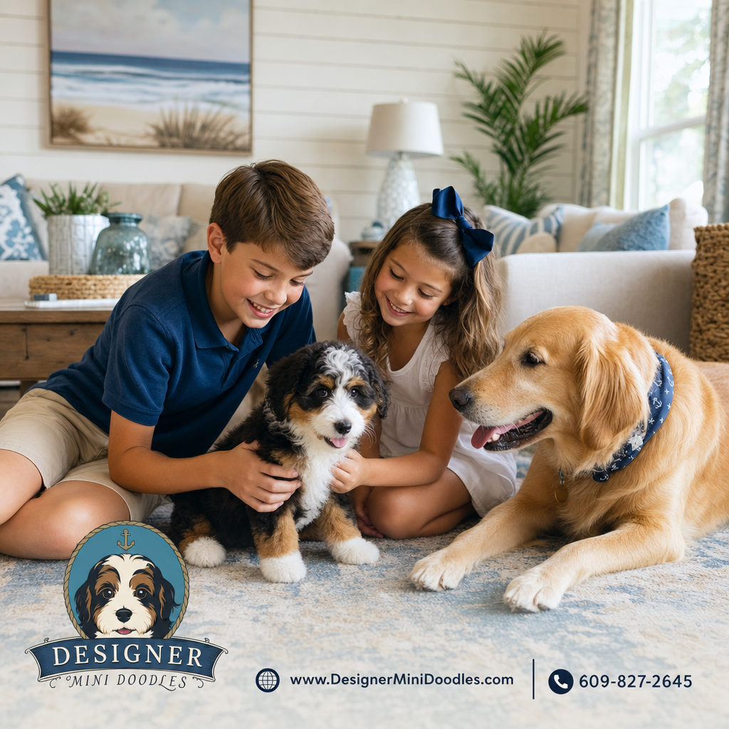 Are Mini Bernedoodles Good with Kids and Other Pets?