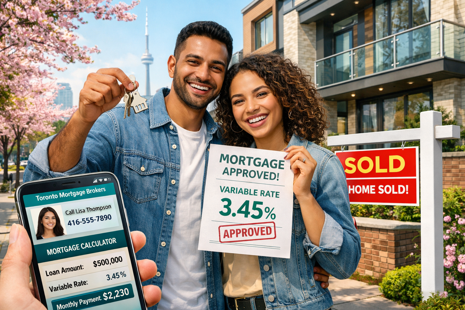 () empowering action-oriented image showing successful mortgage approval celebration for self-employed Toronto homebuyer.