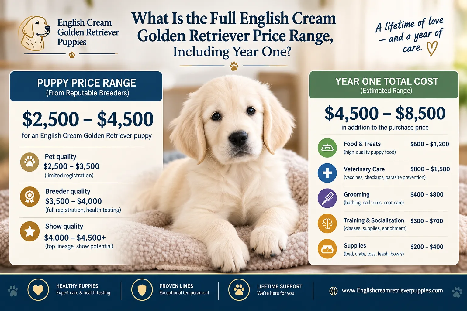 What Are Common English Cream Golden Retriever Health Problems, and How Long Do They Live?