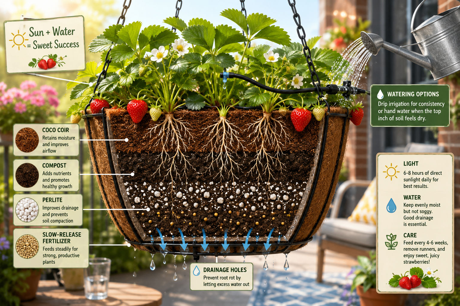 How Much Sunlight Do Container Strawberries Need?