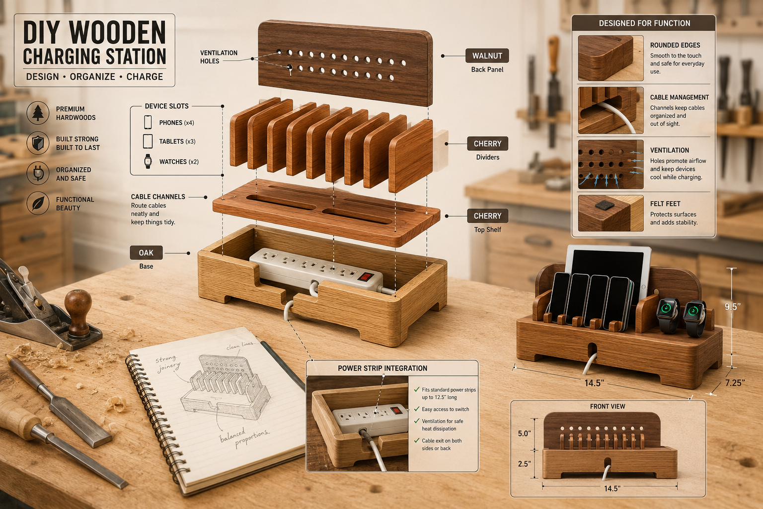 Planning and Design for Your DIY Wooden Charging Station